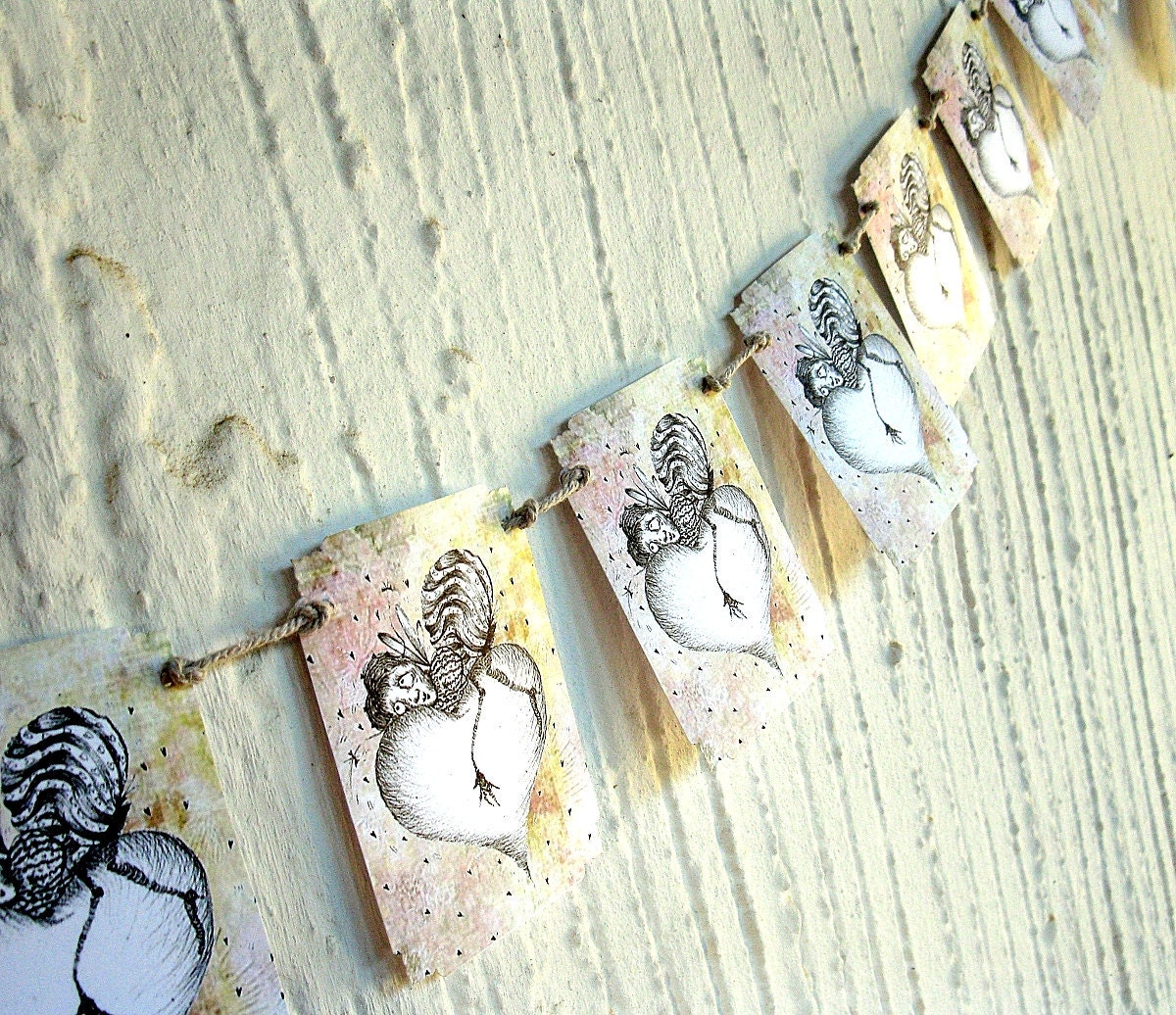 Ornament Paper Garland Shabby Chic handmade party whimsical Home decoration-Celebrate any event