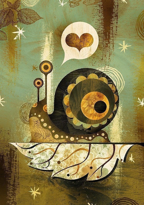 The Enamored Snail (13x19)