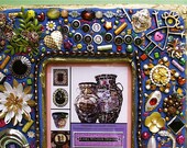 Graduation Best Teacher Vintage Jewelry Mixed Media Mosaic 5x7 Photo Frame or Mirror