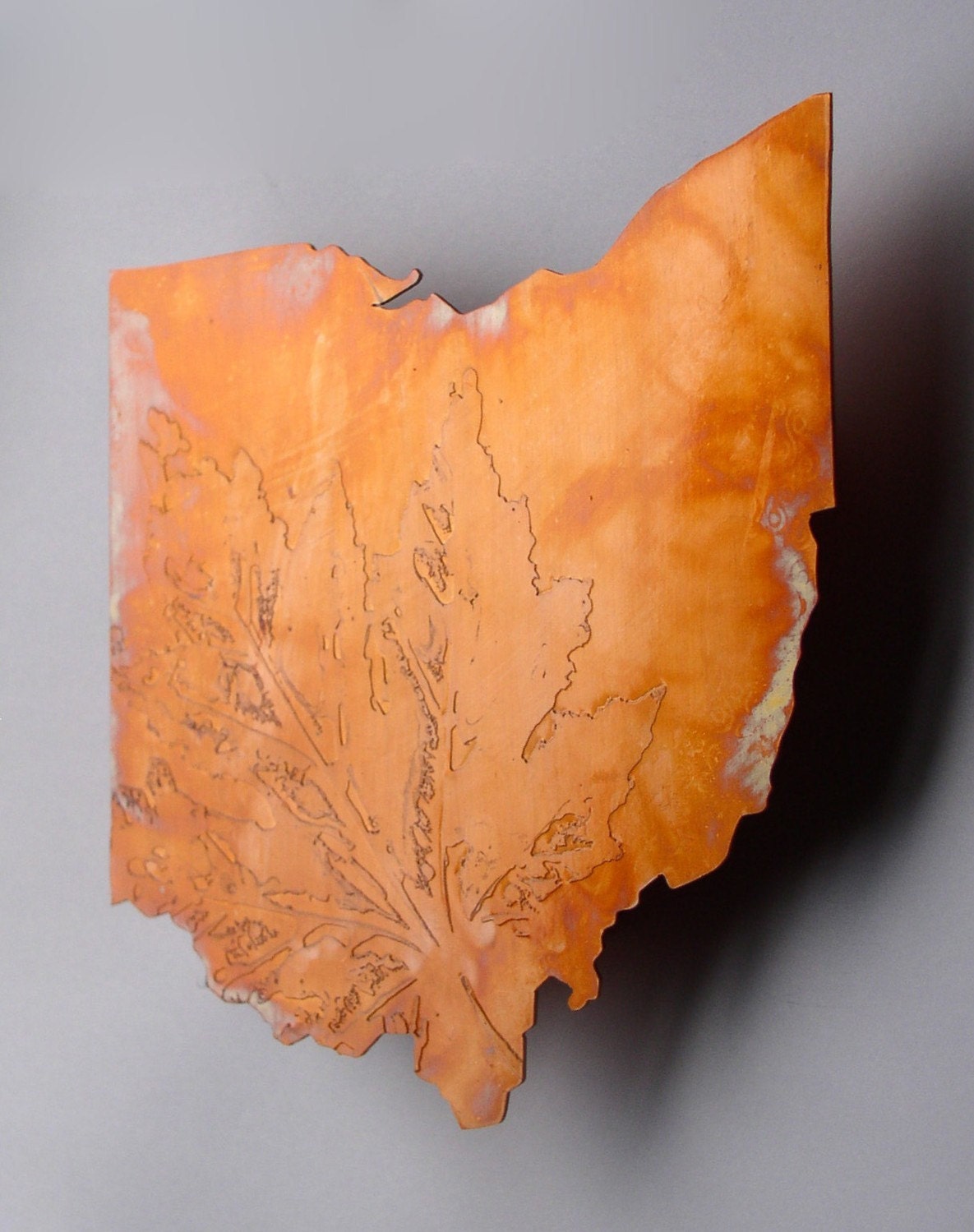 Copper Art Map of Ohio
