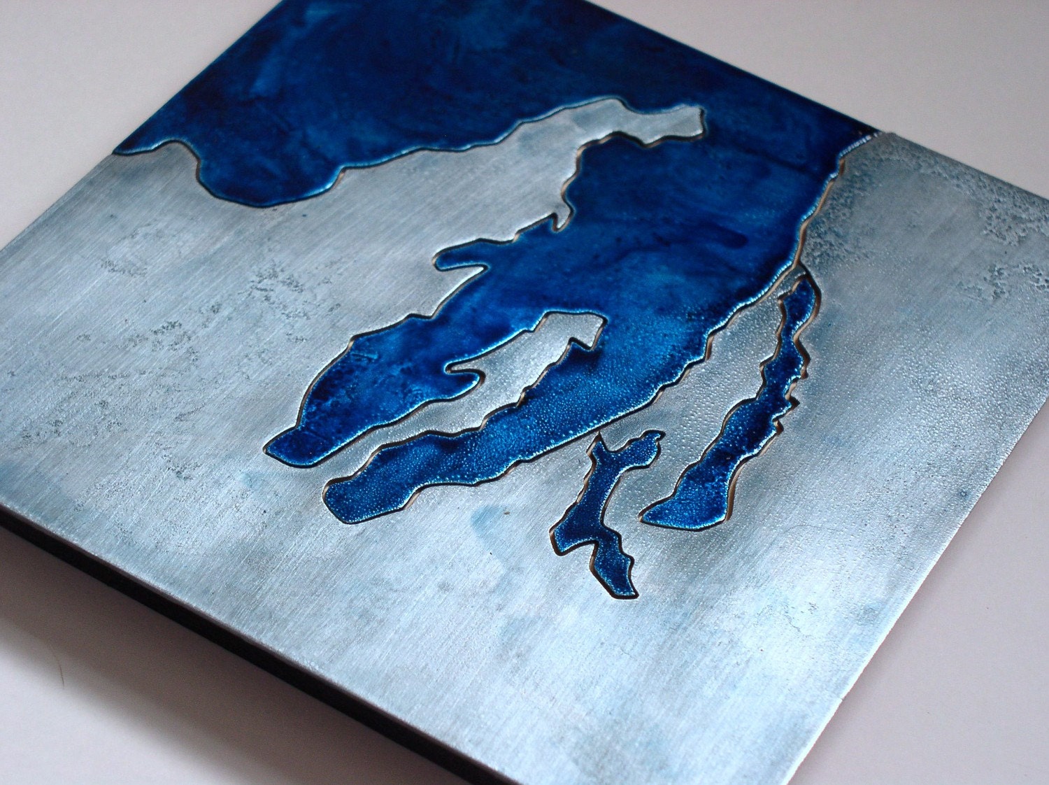 Traverse City Michigan Metal Map Art 8 inch