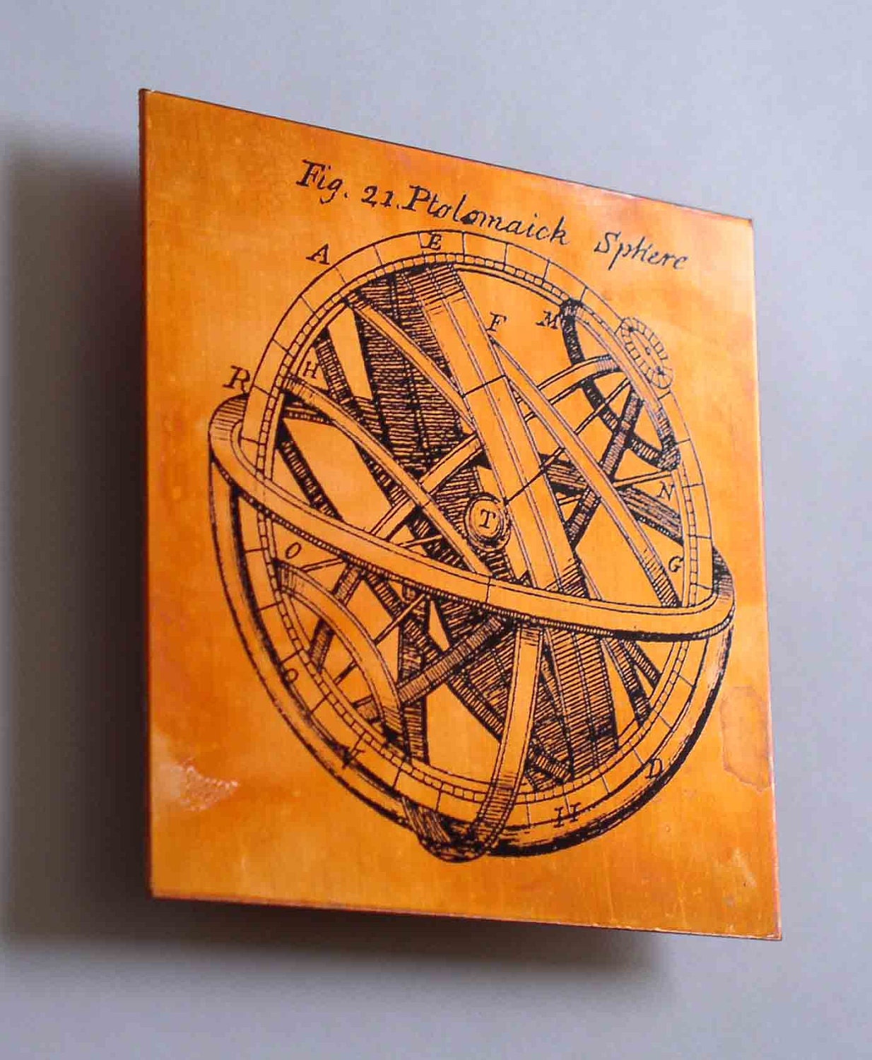 Copper art with science diagram, 4 inch