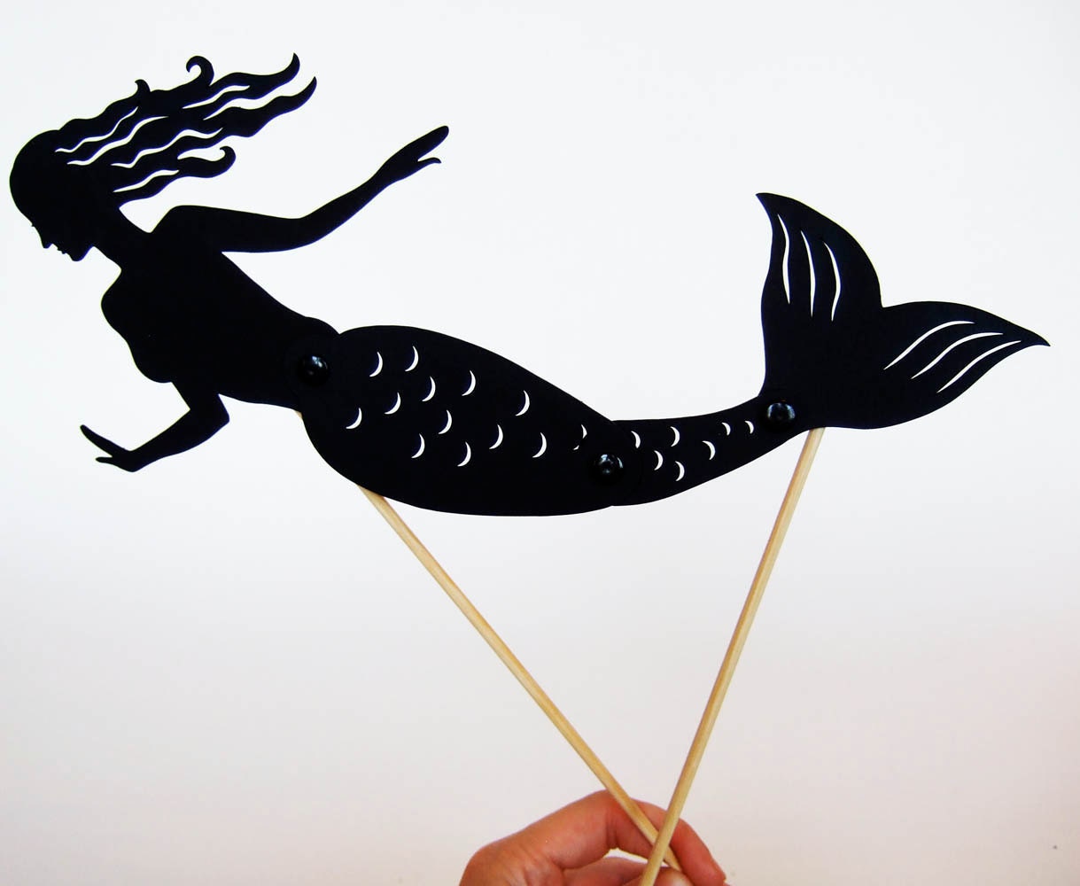 mermaid shadow puppet