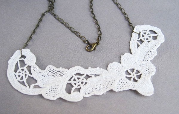 Vintage White Doily Necklace