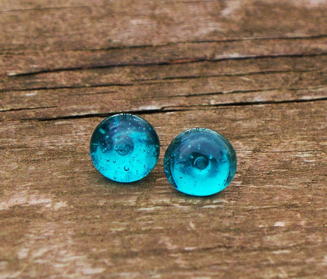Recycled Mason Jar Post Earring