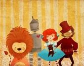 Children's Art Print - The Wizard of Oz - Follow the Yellow Brick Road Nursery art  baby nursery, nursery decor, nursery wall art, kids art