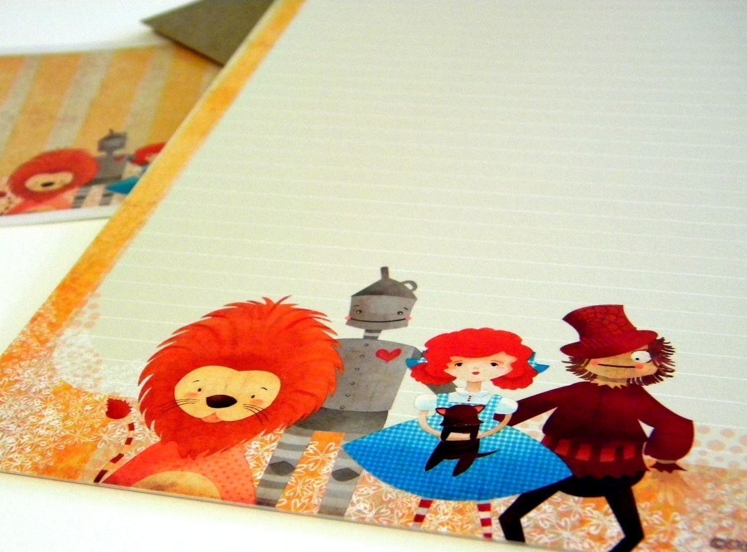 Wizard of Oz Stationery Set - Follow the Yellow Brick Road Mini Letter Writing Set - Kids Stationery
