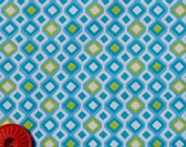 SALE  Half Yard- Sweet Tooth by Anthology Fabrics - Diamond Stripe in Blue-Green -