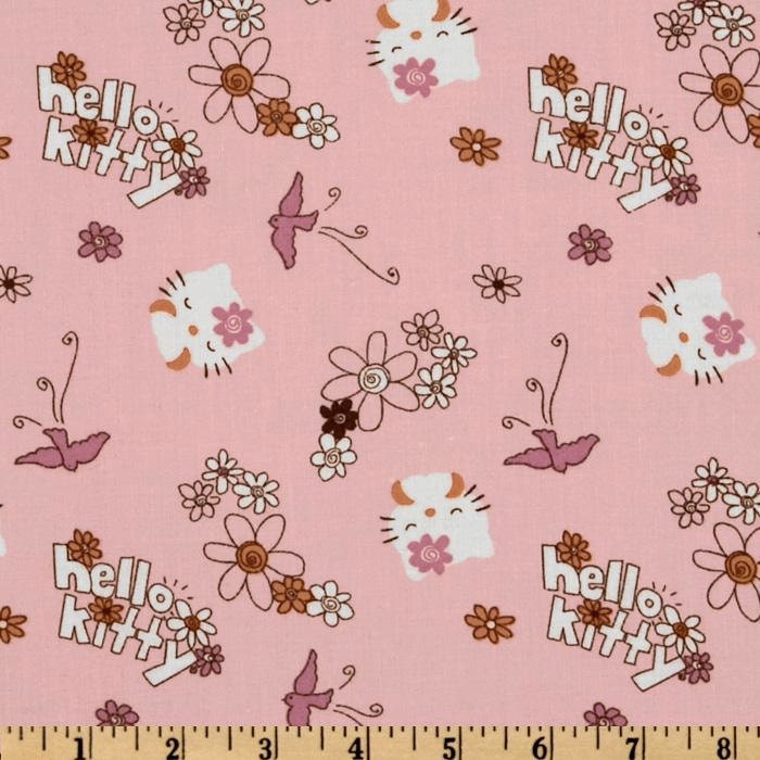 SALE Half Yard of Hello Kitty - Birds in pink