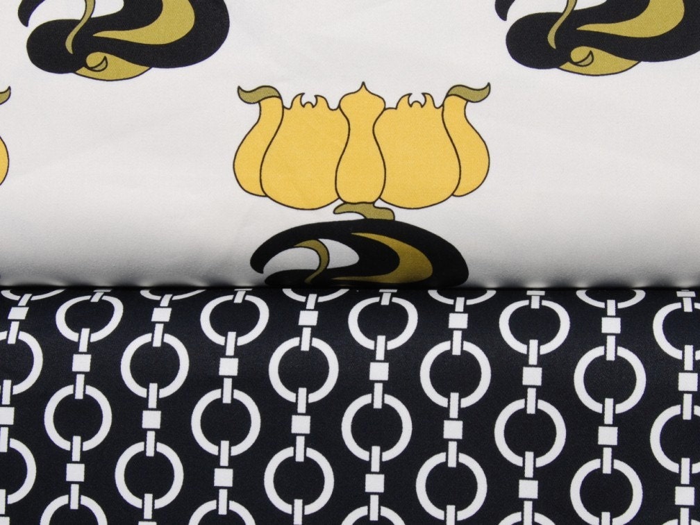 SALE Yard Bundle of 2 - For Your Home - Tulip in Gold and Chains in Ivory