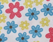 CLEARANCE Cotton Candy Collection Floral in white by Clothworks Fabric