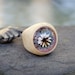 Wood Ring Glass Cab Boro Borosilicate Lampwork Wooden Jewelry Eye of Horus Size 6