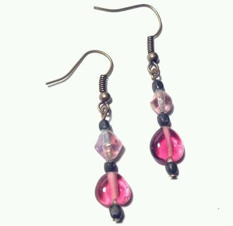 Recyled Glass Bead Earrings