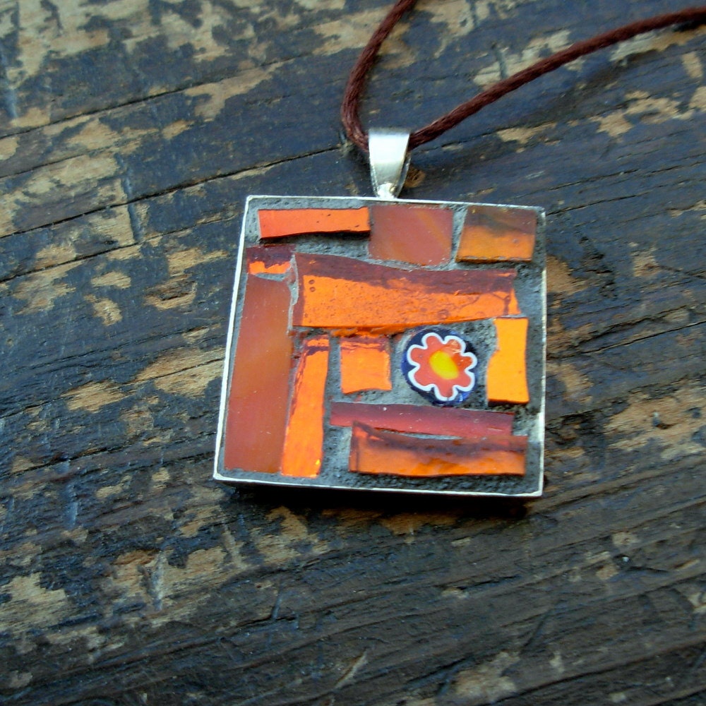 Juicy Tangerine Mosaic Pendant
