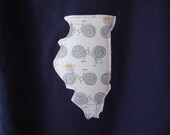 illinois bike onesie infant navy blue 6-12m ready to ship