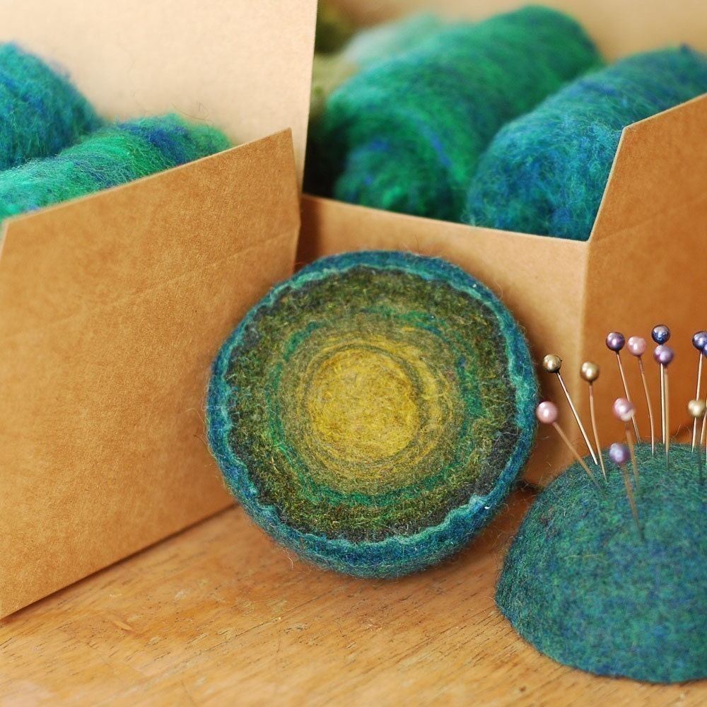 Felt Geode Needlefelting Kit - Forest Colorway