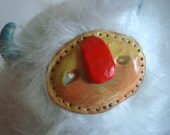 Yipsylanti the YetiBaby one of a kind hand painted face super soft fur plush by greenstarstudio