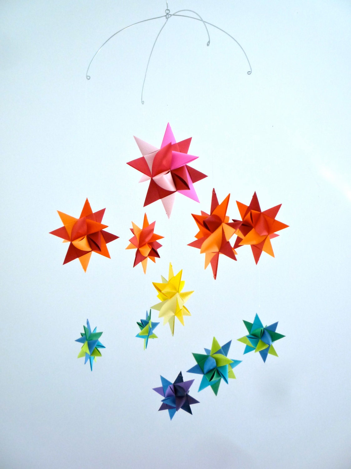 Baby Mobile Hanging Origami Stars -'Ursa Minor' Rainbow