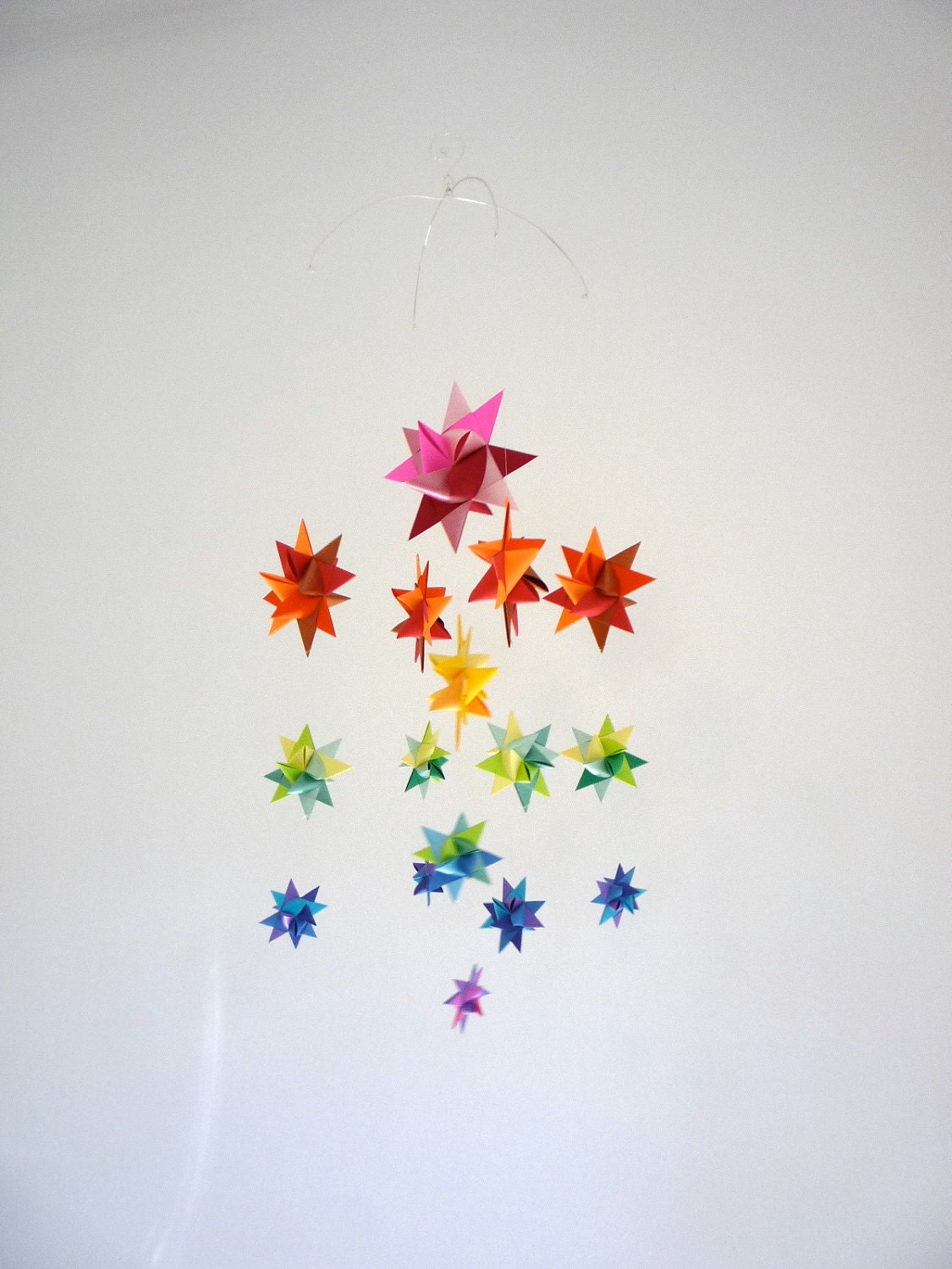 Baby Crib Mobile Hanging Origami Stars -'Milky Way' Rainbow