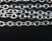 Silver plated iron cross chain, 5 feet lead and nickel free chain no. s7