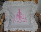 NEW Light Pink Vintage Chandelier Shabby Chic Ruffle Pillow Case 16x16 Buy Any Two Get One For Free