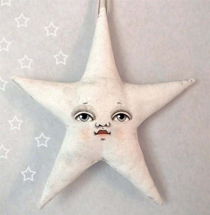 Star Ornament-- Original Contemporary Folk Art-- Made to order within a week