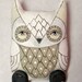 White Owl-- LAST ONE-- Original Contemporary Folk Art Ornament-- Made to order within a week