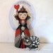 LAST ONE - Red Queen of Hearts Contemporary Folk Art Doll Sculpture Hand Painted Original - Custom Made to Order