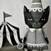 Black Cat Circus Doll-- Original Contemporary Folk Art-- Made to order within the week- LAST ONE