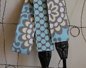 Camera Strap- Wallflower and Full Moon Dot in Slate reversable
