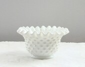 Fenton Hobnail Crimped Ruffled Edge Dish Mayonnaise Bowl