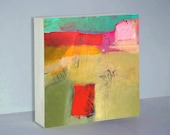 Abstract Painting - Abstract Print - Wood Block - Canvas on Wood - Art on Wood