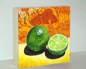 Lime Still Life - Fruit Still Life - Still Life Painting - Green Painting - Canvas Print