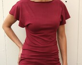 womens bamboo t shirt with flutter sleeves  - made to order