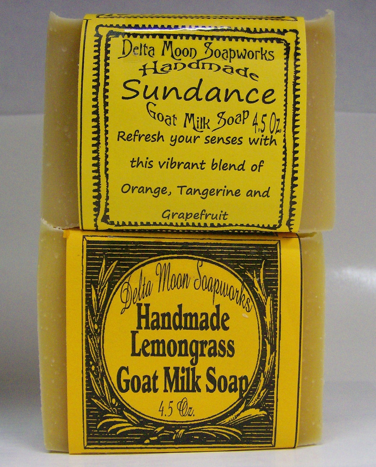 Lemongrass and Sundance Goat Milk Soaps, handmade citrus soaps, unisex soap, olive oil soap
