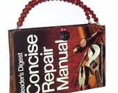 SALE Book Purse - Repair Manual -  Book Handbag with Wallet