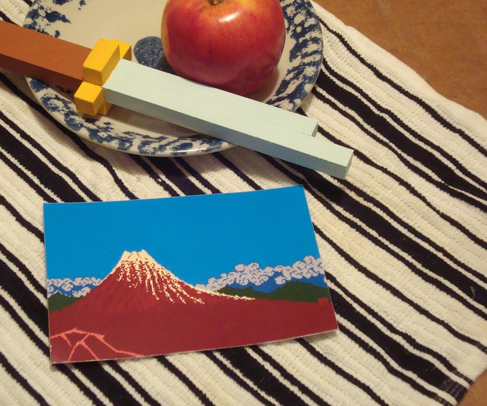 Postcard/Mini Print - 8bit - Mt Fuji