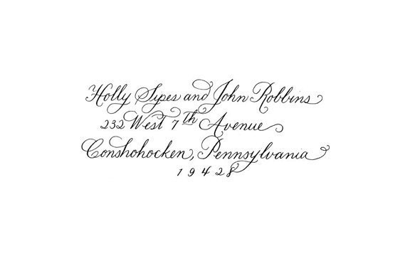 Beautiful Hand Calligraphy Custom Made Return address  rubber stamp Cherise
