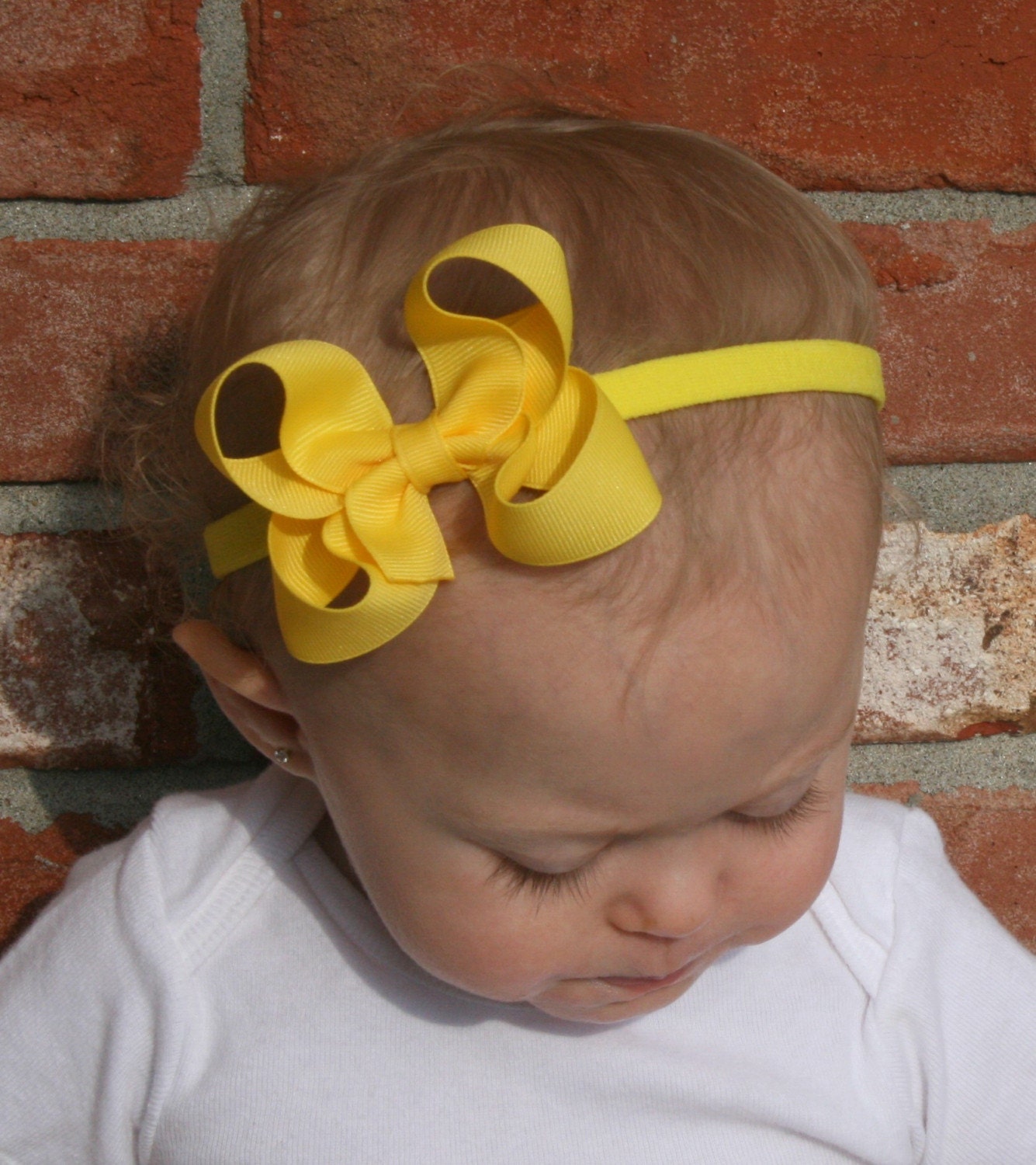 Yellow Boutique Small Bow Headband Baby Newborn Toddler Girl Spring Summer MUST HAVE