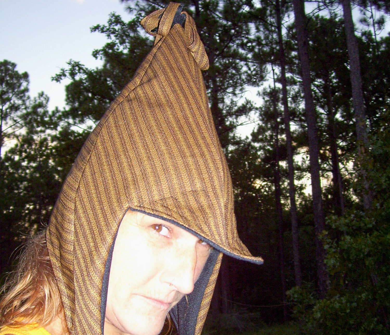 Sherlock Gnome OOAK Hat Funky Curl Fringe in Double Knit Polyester SALE Ready to Ship