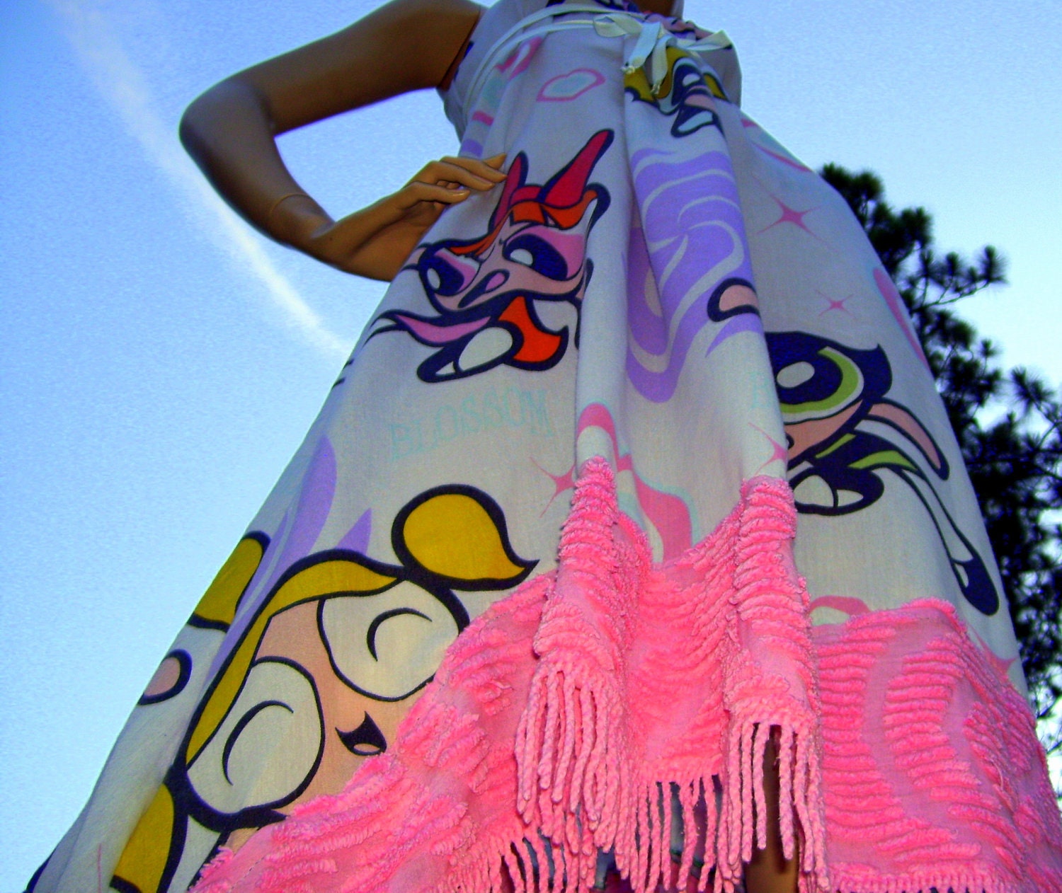 Power Puff Dress Upcycled Sundress Women Aline Festival Dress M to Plus Size