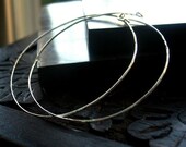 Large Silver Hoops, Hammered Sterling Silver with a bright finish - Prisms