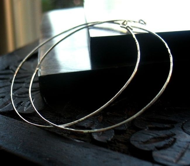 Handcrafted Earrings Sterling Silver Hoops - Prisms - Large