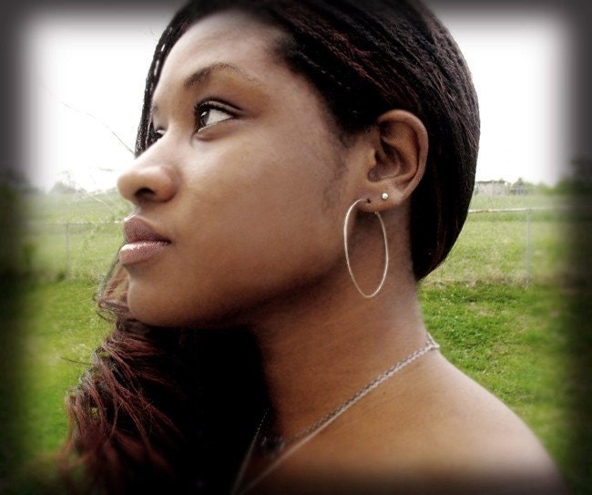 Handcrafted Earrings Sterling Silver Hoops - Prisms - Large