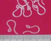 72 Plastic French Hooks/Ear Wires, Clear--Great for folks with metal allergies