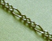 Chain, 1 yd of Figaro--three short links, one long, gunmetal finish