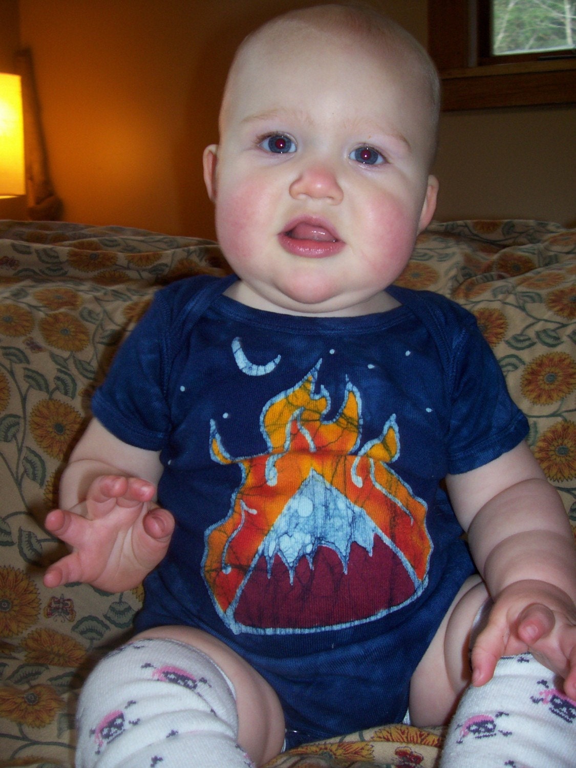 Batik Fire on the Mountain Infant Onesie- size 6mth Free Shipping