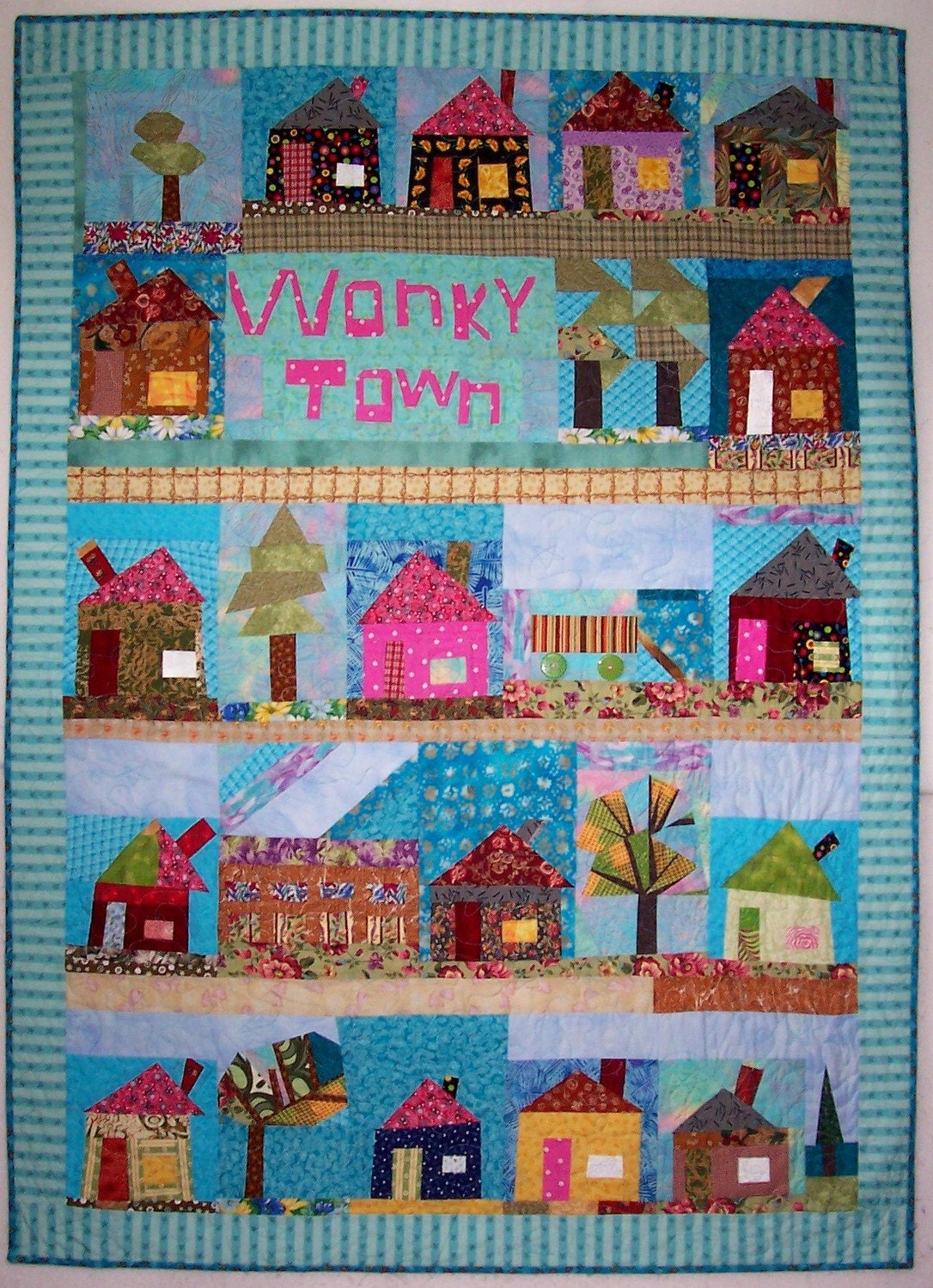 Wonky Town Patchwork Quilt