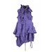 plus size purple linen lagenlook layering tunic / dress -  Size 2