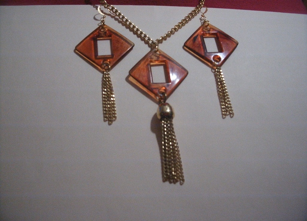oh how seventies jewelry  retro recycled parts upcycled repurposed trashion fashionREADY TO SHIP